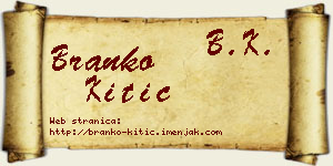 Branko Kitić vizit kartica